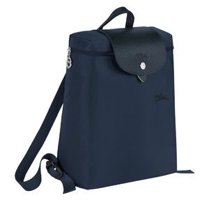 Preowned Longchamp Le Pliage Green Backpack Navy, RARE COLOR!!!!